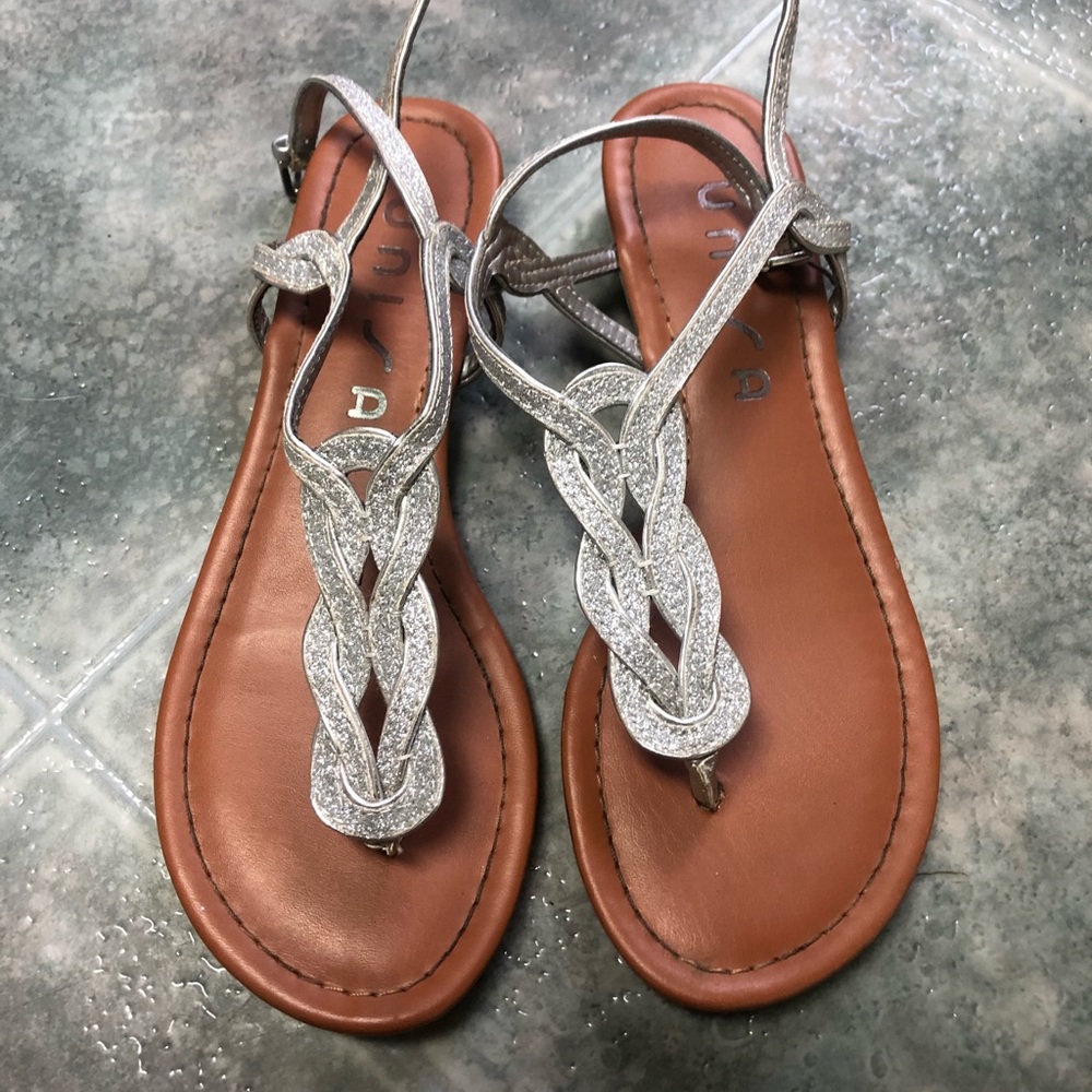 Sparkly silver sandals